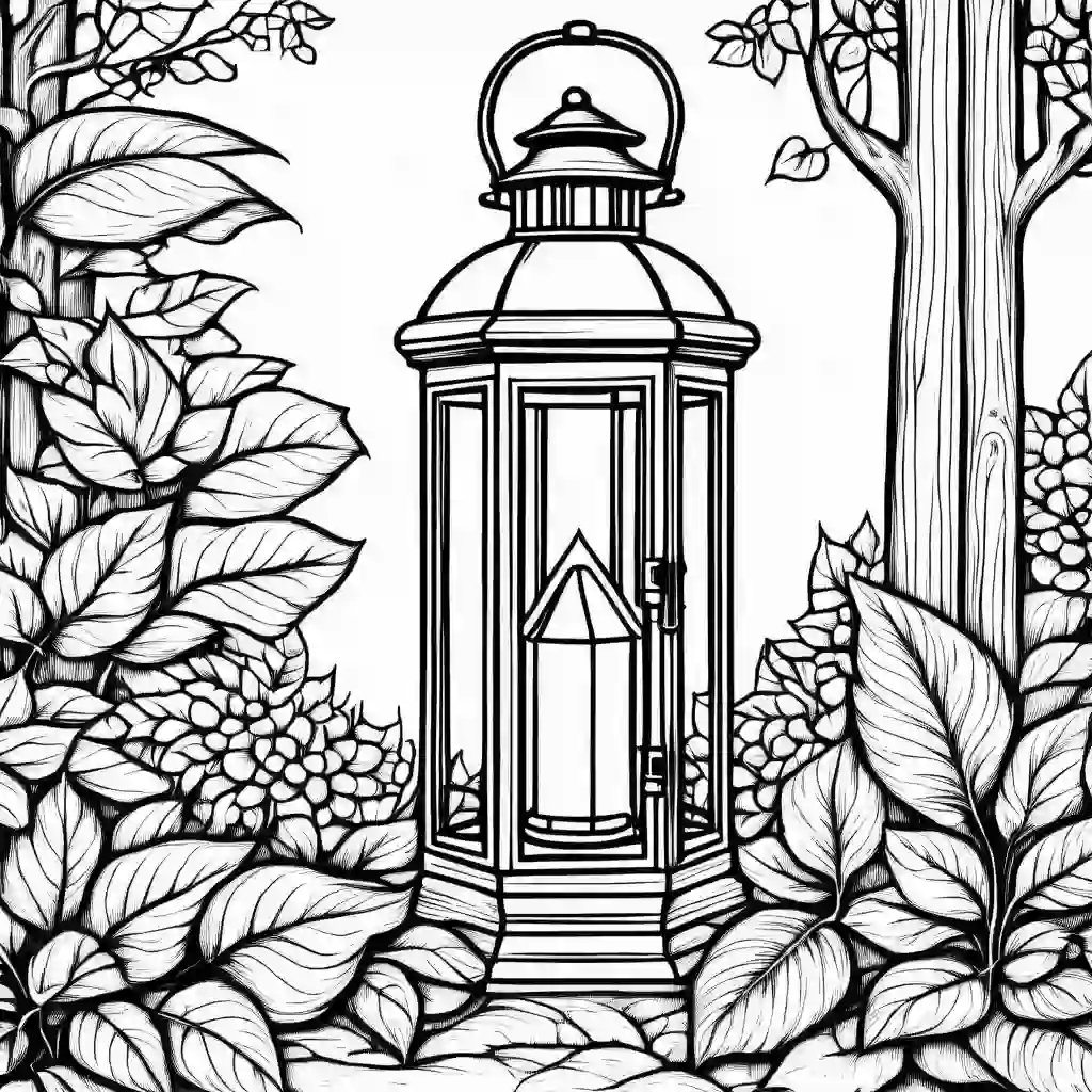 Outdoor lanterns coloring pages